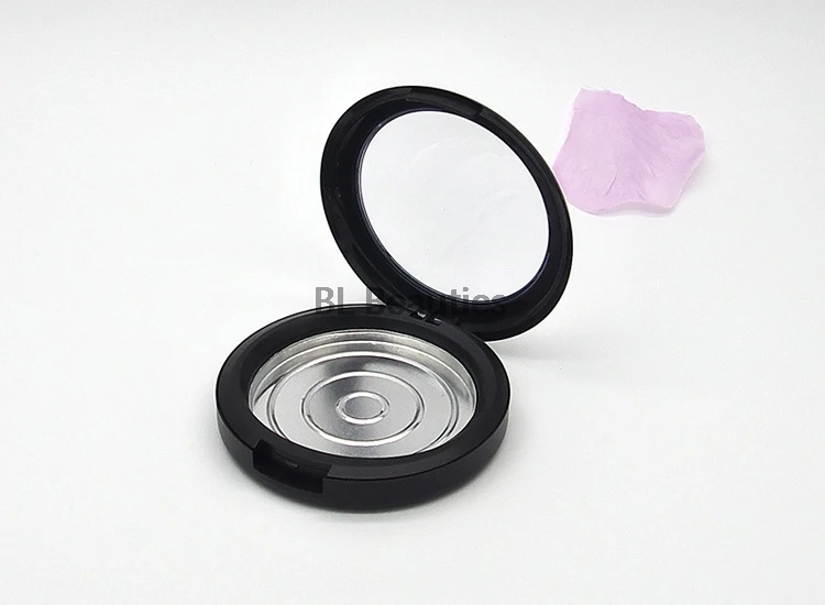 

Empty Blusher Compact 59mm Cosmetic Powder Case Matte Black Eyeshadow Containers Round Portable Lip Rouge Sub Packaging Box