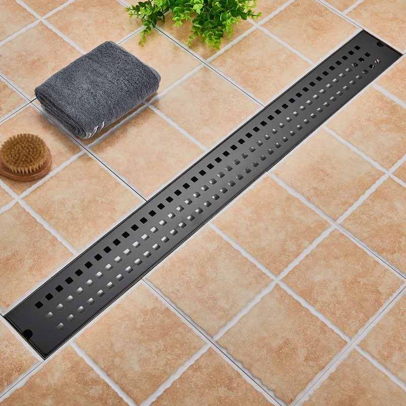 StainlessSteelBathroomFloorDrain900MMLinearLongShowerGrate
