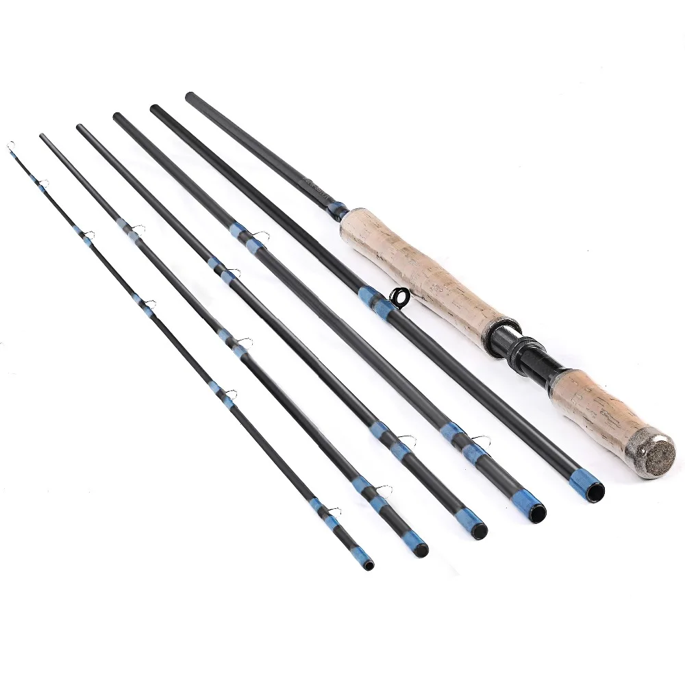 14FT 9/10 CARBON SPEY FLY FISHING ROD POLE MEDIUM-FAST 6 PIECES SECTIONS 