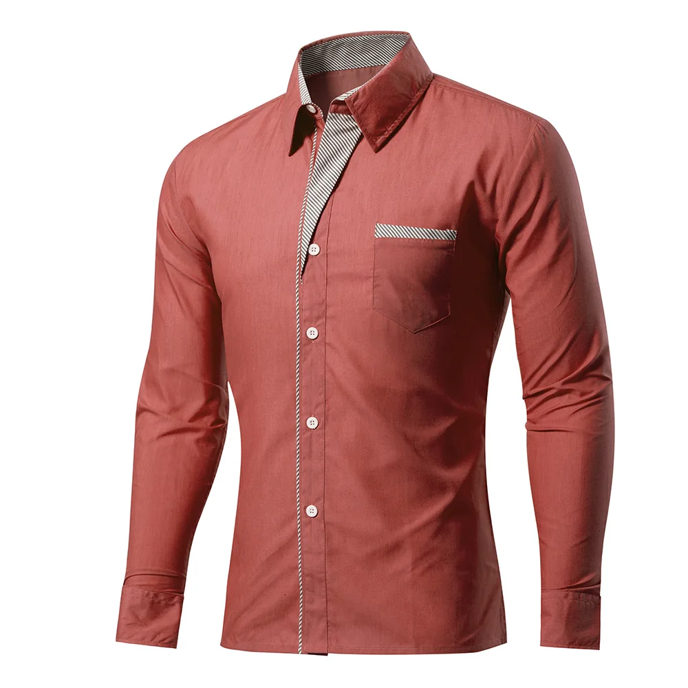 4XL размера плюс брендовая одежда хлопок Мужская одежда Твердые Мягкие мужские рубашки с длинным рукавом мужские рубашки Повседневная приталенная горячая распродажа - Цвет: Khaki