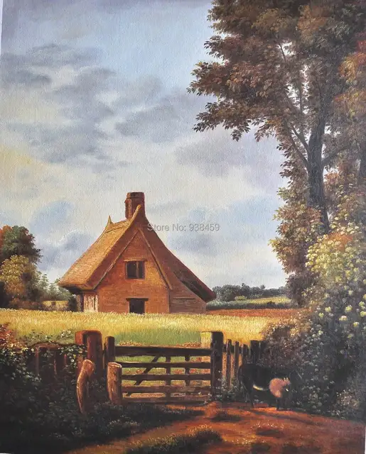 Scenery Painting A Cottage In A Cornfield By John Constable Canvas