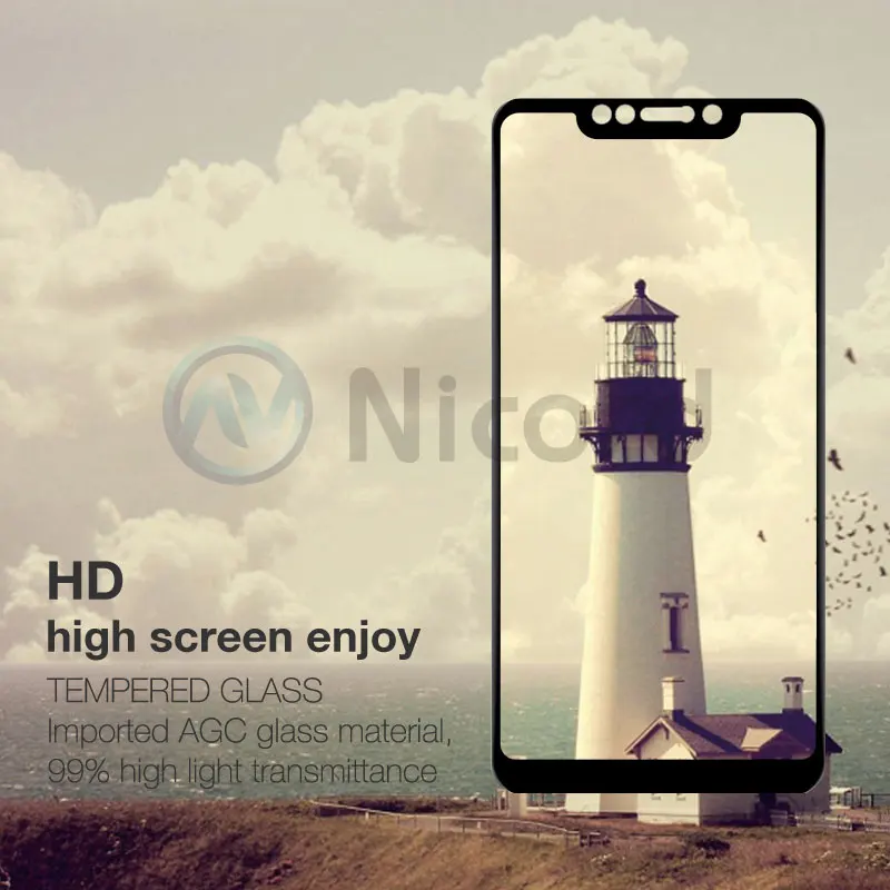 Nicotd Tempered Glass for Xiaomi Pocophone F1 screen protector full cover redmi 5 plus S2 5A 6a pro 6 Pocophone F1 xiomi Film (3)