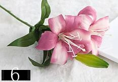 10 шт Моделирование 2-Глава латекс искусственная лилия для дома сад внутреннего мини-лилия для Свадебная вечеринка букет невесты цветок лилии - Цвет: 6