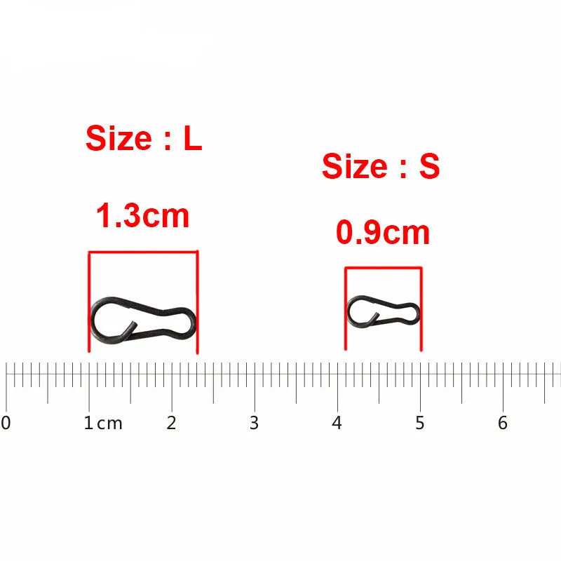 50 шт. матовые черные защелки для ловли карпа, соединитель для ловли карпа, скоростные звенья, один крючок, тип B, оснастка, аксессуары для ловли карпа