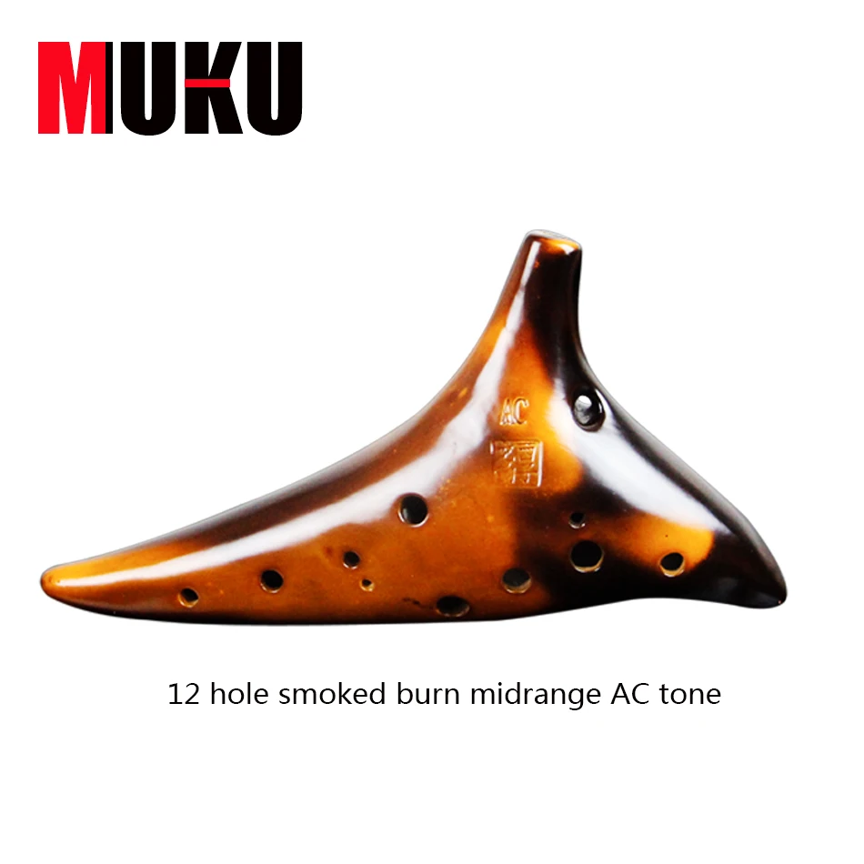 Buy 12 hole AC tone ocarina made of clay with bag and