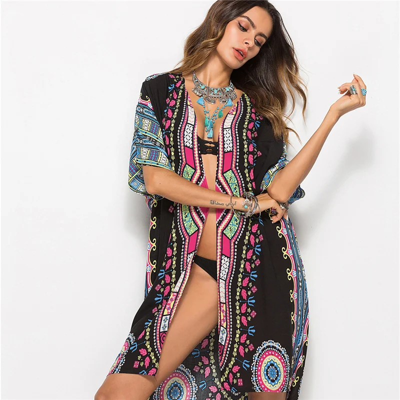 long open front beach cover up