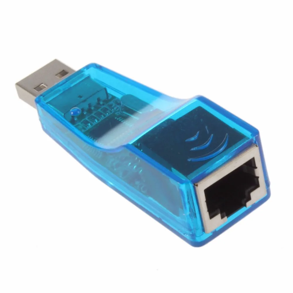 USB 1,1 к LAN RJ45 Ethernet 10/100 Мбит/с адаптер сетевой карты для Win7 Win8 для Android для Tablet PC Синий В наличии