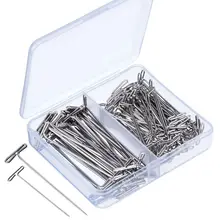 Steel T-pins 2 Inch, 1-1/ 2 Inch for Blocking Knitting, Modelling and Crafts, 150 Pieces