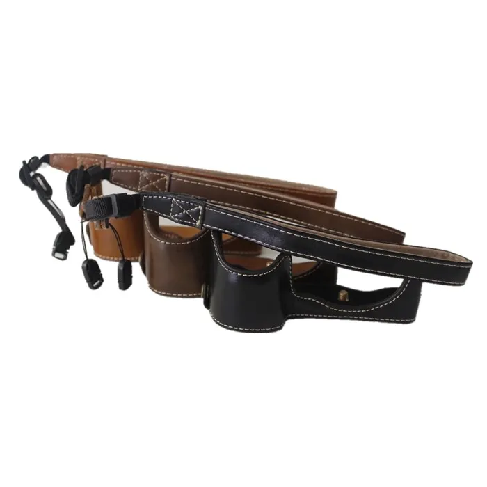 

Ocotex Camera Bag PU Leather Cover For Sony A6400 a6400 Half Body Case Black Brown Color