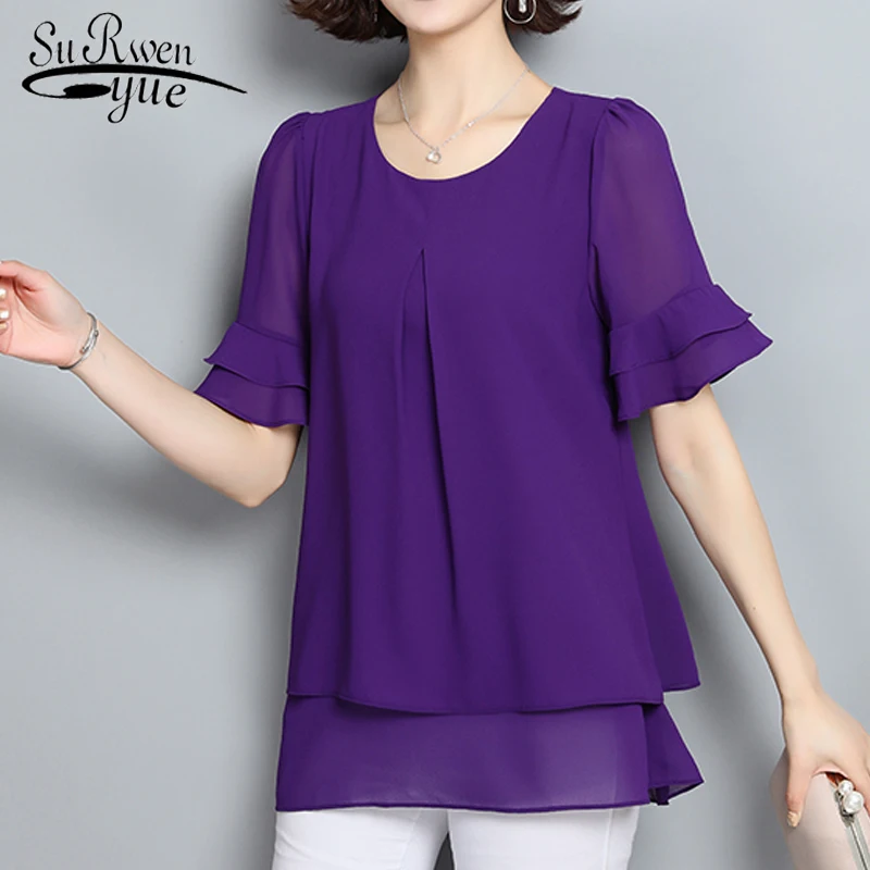 5XL размера плюс blusas de verano mujer блузки moda 2021 сорочка femme женская блузка шифоновая 4853 50