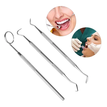 

3pcs/lot Dentist Tartar Scraper Scaler Oral Hygiene Tool Kit Dental Equipment Calculus Plaque Remover Teeth Cleaning Oral Tools