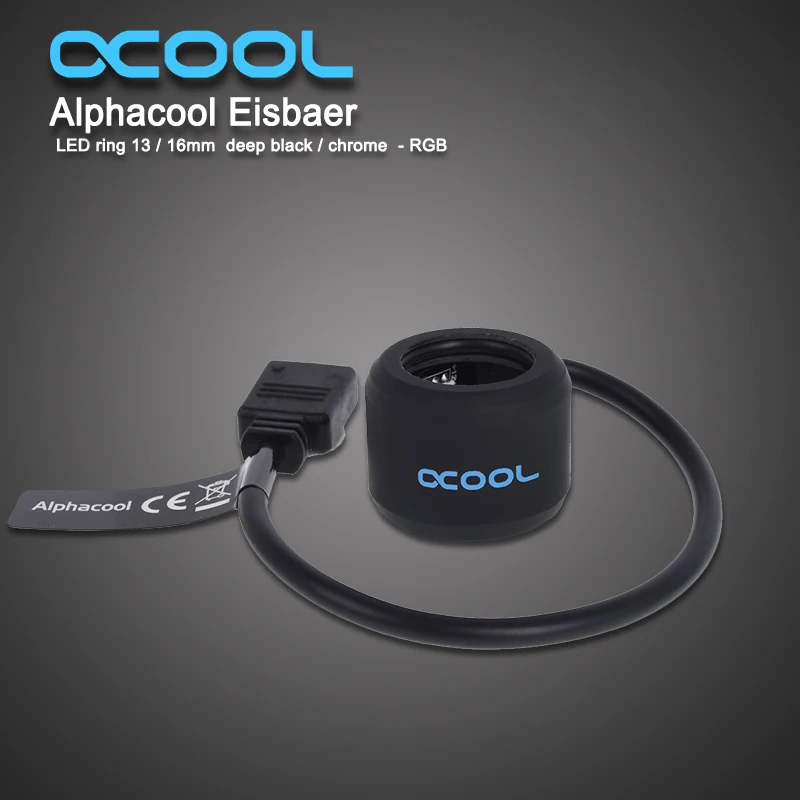 

Original package Alphacool LED ring watercooling fittings Black silver ring for OD 13MM/16MM transparent diameter rgb fitting