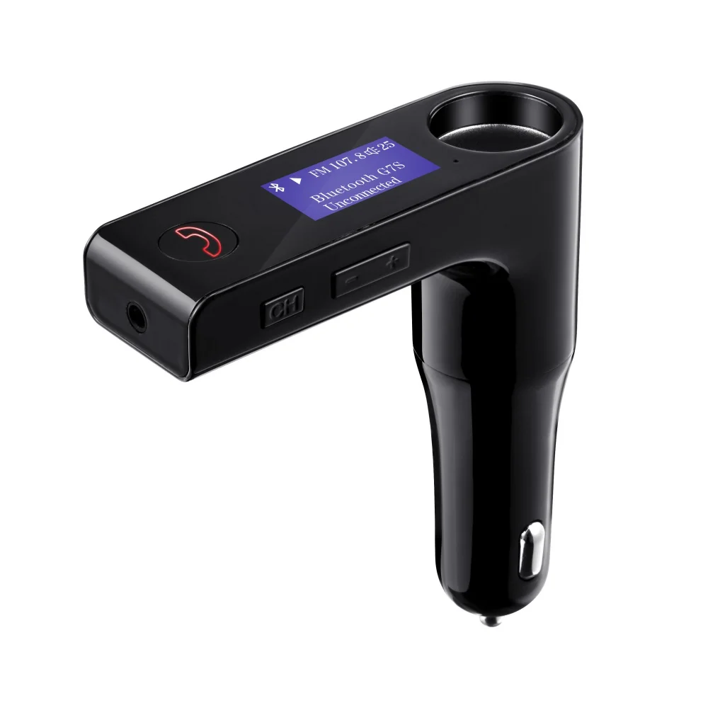 Fm-передатчик громкой Car Kit прикуривателя Порты и разъёмы Беспроводной fm-модулятор вращающийся Экран Bluetooth Автомобильный MP3-плеер