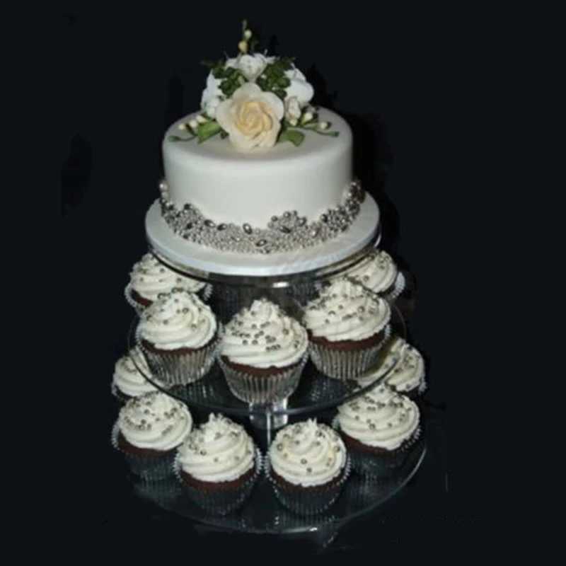 Acrylic Cake Stand 3 4 tier Clear Display Wedding Cake Stands Round Cupcake 