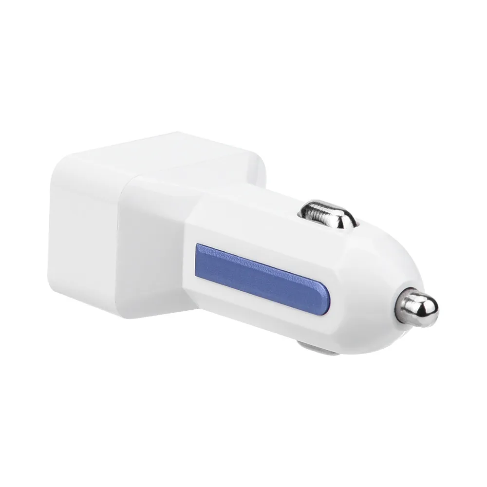 Binmer светодиодный Автомобильный USB адаптер зарядное устройство Зарядка металлическая розетка 2 порта мобильный телефон Интеллектуальная схема дизайн может предотвратить короткое замыкание - Цвет: Blue
