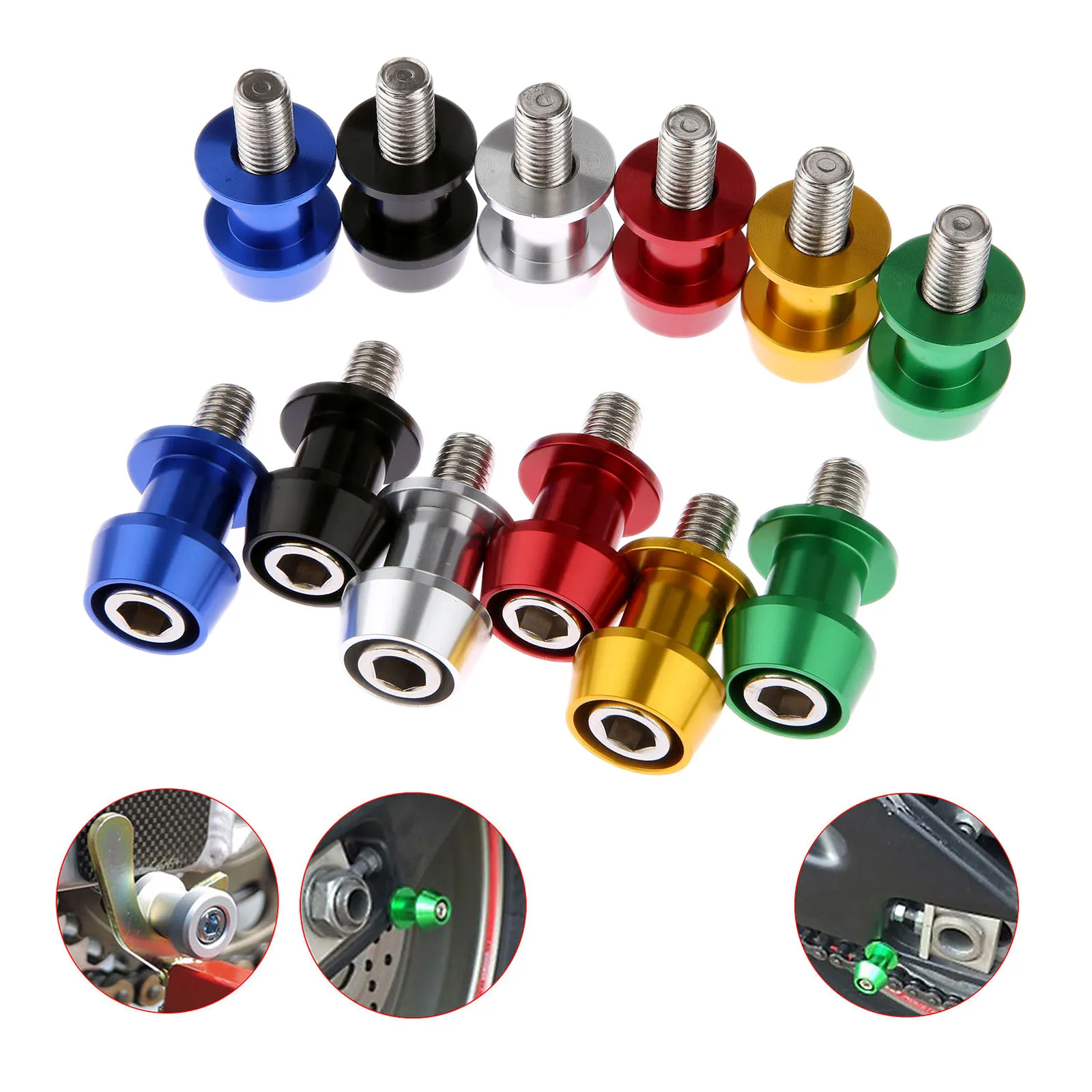 

2Pc 8mm 10mm Motorcycle CNC Swingarm Swing Arm Spools Sliders Bobbins For Kawasaki Z800 Honda Suzuki Ducati Z8W ZX6R BMW S1000RR