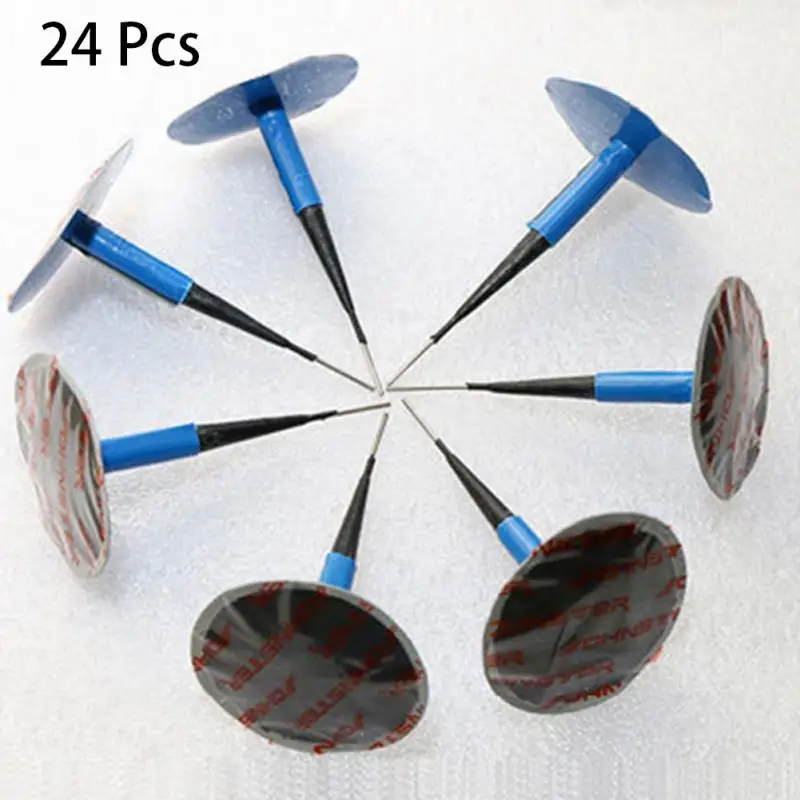 24Pcs Mushroom Patch 36mm Natural Rubber Tire Puncture Repair Wired Plug