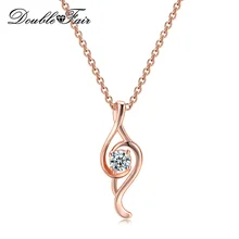 Двойное яркое розовое золото, колье из цветного циркона, хрусталя, колье для женщин, рождественский подарок, массивная цепочка, новое ювелирное изделие DFN178