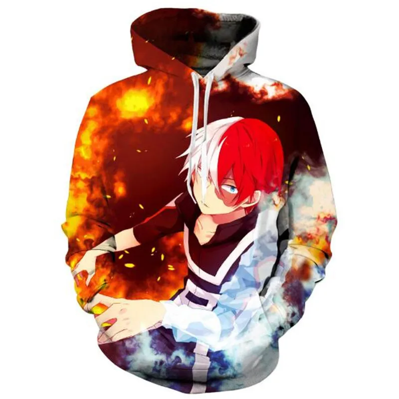

Anime My Hero Academia Todoroki Shoto Cosplay Costume Hoodie Cosplay Men's and Women's Casual Sports Sweater 2019 Brand New