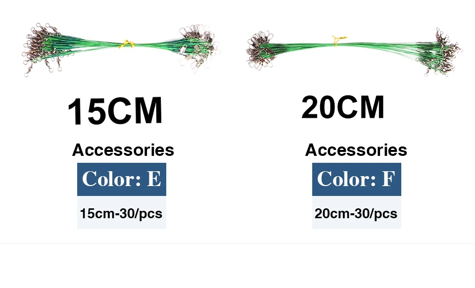30 шт./лот анти-укус рыболовная линия стальной проволоки лидер линии поворотные снасти Спиннер спиннинг на акулу с 15 см 25 см 30 см аксессуары