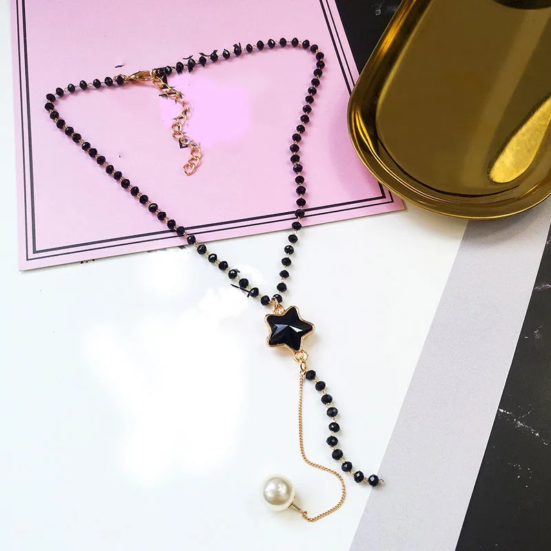 Short-necklaces-of-pentagram-short-necklaces-Korean-temperament-collar-necklaces-simple-neckband-female
