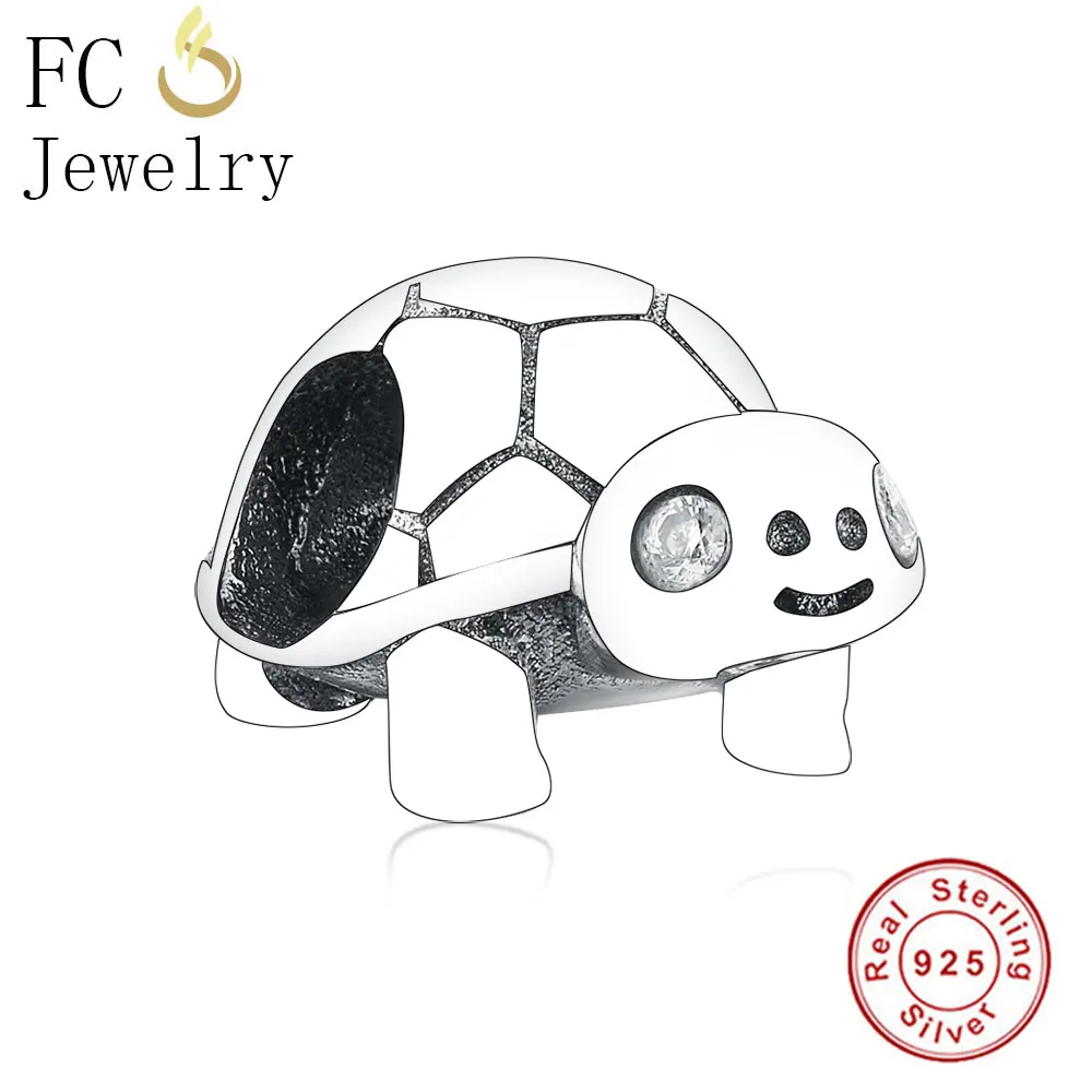 

FC Jewelry Fit Original Pandora Charms Bracelet Authentic 925 Sterling Silver Animal Tortoise Turtle Beads Making Kids Berloque