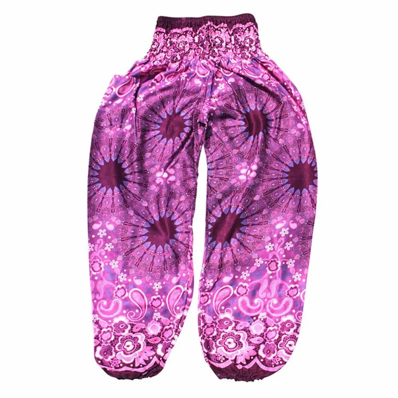 Men and Women Mandala Print Loose High Waist Lantern Yoga Pants Outdoor casual Loose Trousers Elastic Waist Cotton #3J05 (21)