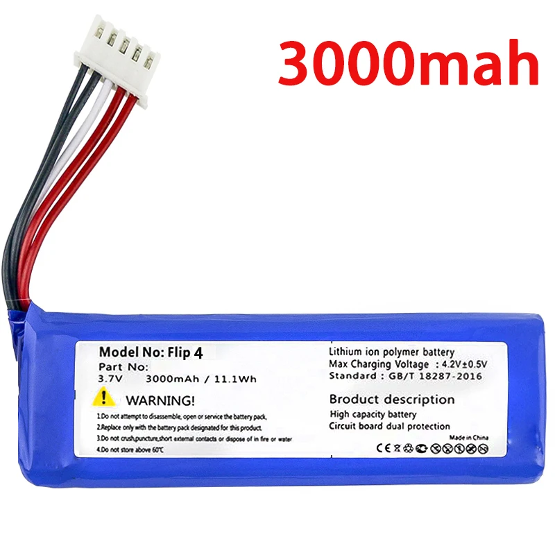 Аккумулятор WONKEGONKE 3000 мАч GSP872693 01 для JBL Flip 4 Special Edition flip4 номер