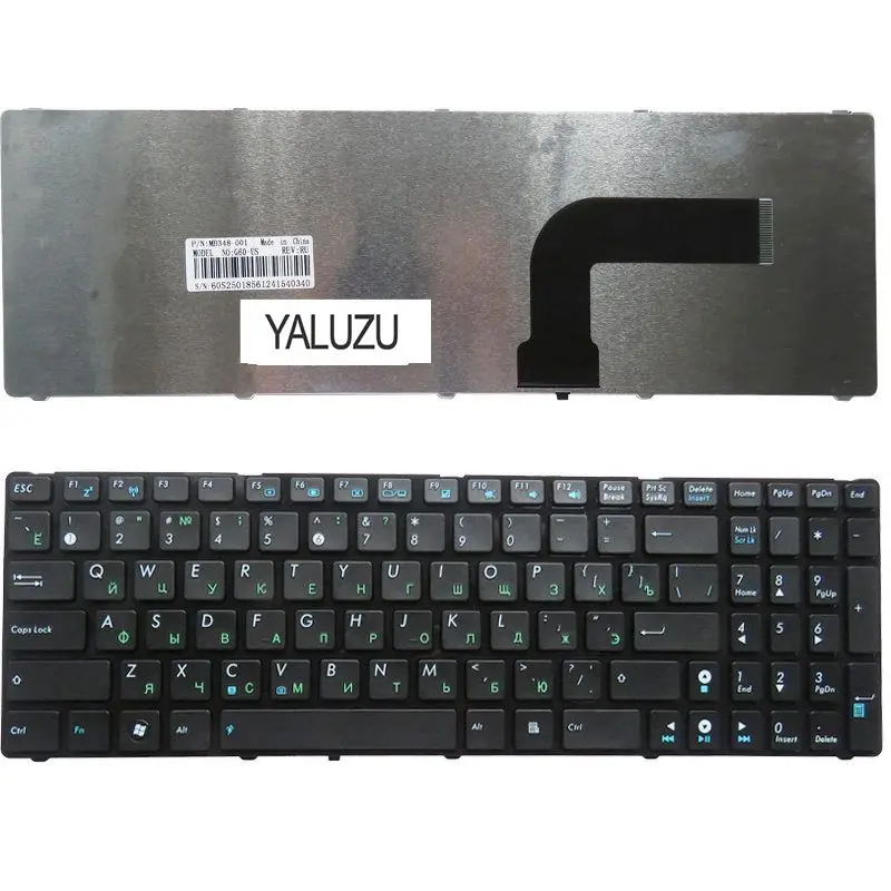 YALUZU ру черный для ASUS X52 X55A X52F X52J X52N X52JC X52DE X55 X55C X55U G72 G73 G72X G73J NJ2 клавиатура на русском