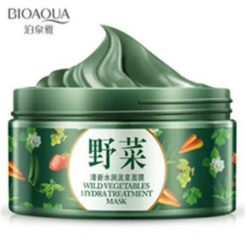

BIOAQUA Wild Vegetable Mask Fresh Moisturizing Mud Mask skin care Oil Control remove Acne deep Cleansing Mask Firm To Blackhead