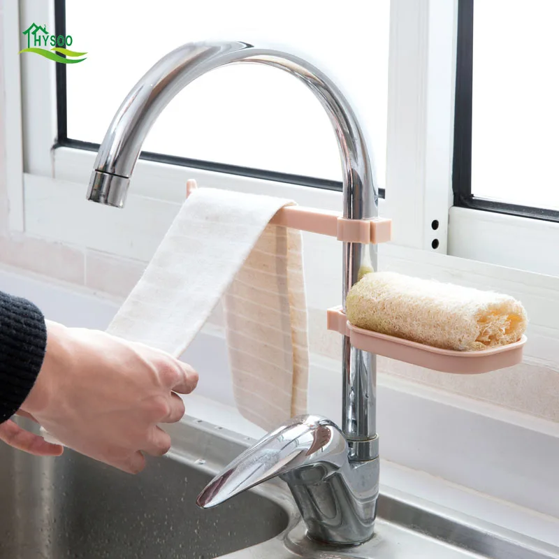 

Faucet drain storage rack kitchen supplies sink sponge rags Drain shelf