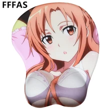 FFFAS 3D сексуальный коврик для мыши, модный геймерский коврик для запястья, коврик для мыши, игровой коврик, Muismat Yuuki Asuna, аниме, для ПК, Latop, ноутбук
