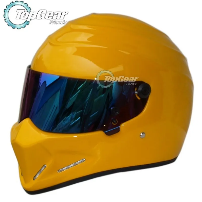 Topgear-The-STIG Helmet-TG-Fans's Collectable-CRG-as-SIMPSOM-Pig-Yellow-Helmet-with-Colorful-Visor