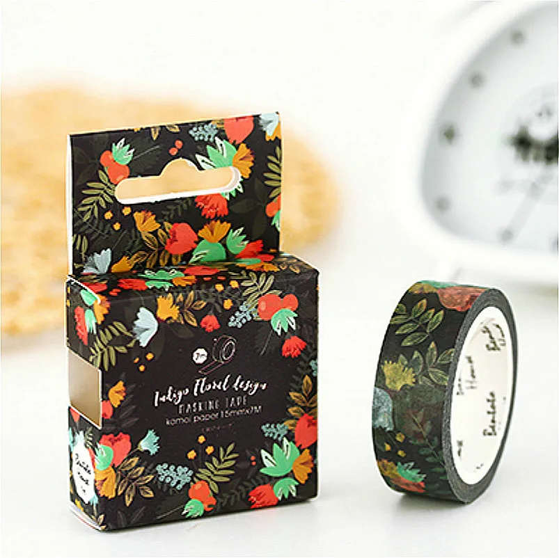 

1pcs Flowers and plants pattern Hand account Decorative Water Color Washi Tape Office Adhesive Tape 1.5CM*7M Masking Tape