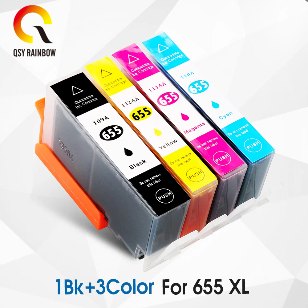 CMYK Supplies 3 Черный чернильный картридж для совместимых hp 655 655XL с чернилами hp Deskjet 4615 3520 3525 4620 4625 5525 6520 6525 e-«Все-в-одном» - Цвет: 4PCS