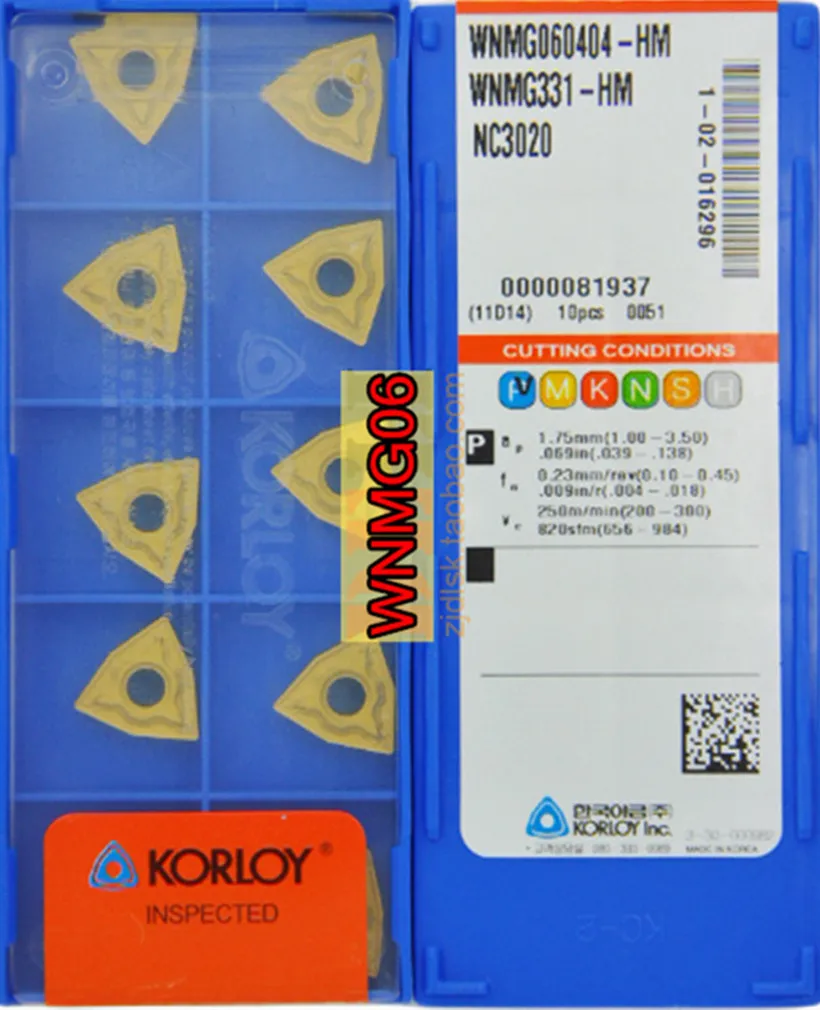 

WNMG060404/08-HM NC3020 10pcs/set KORLOY CNC carbide insert NC3020 Processing: steel Free shipping