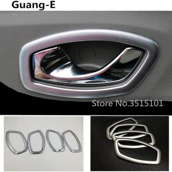 

car styling body cover detector trim ABS chrome inner door Bowl stick lamp frame 4pcs For Renault Captur 2015 2016 2017