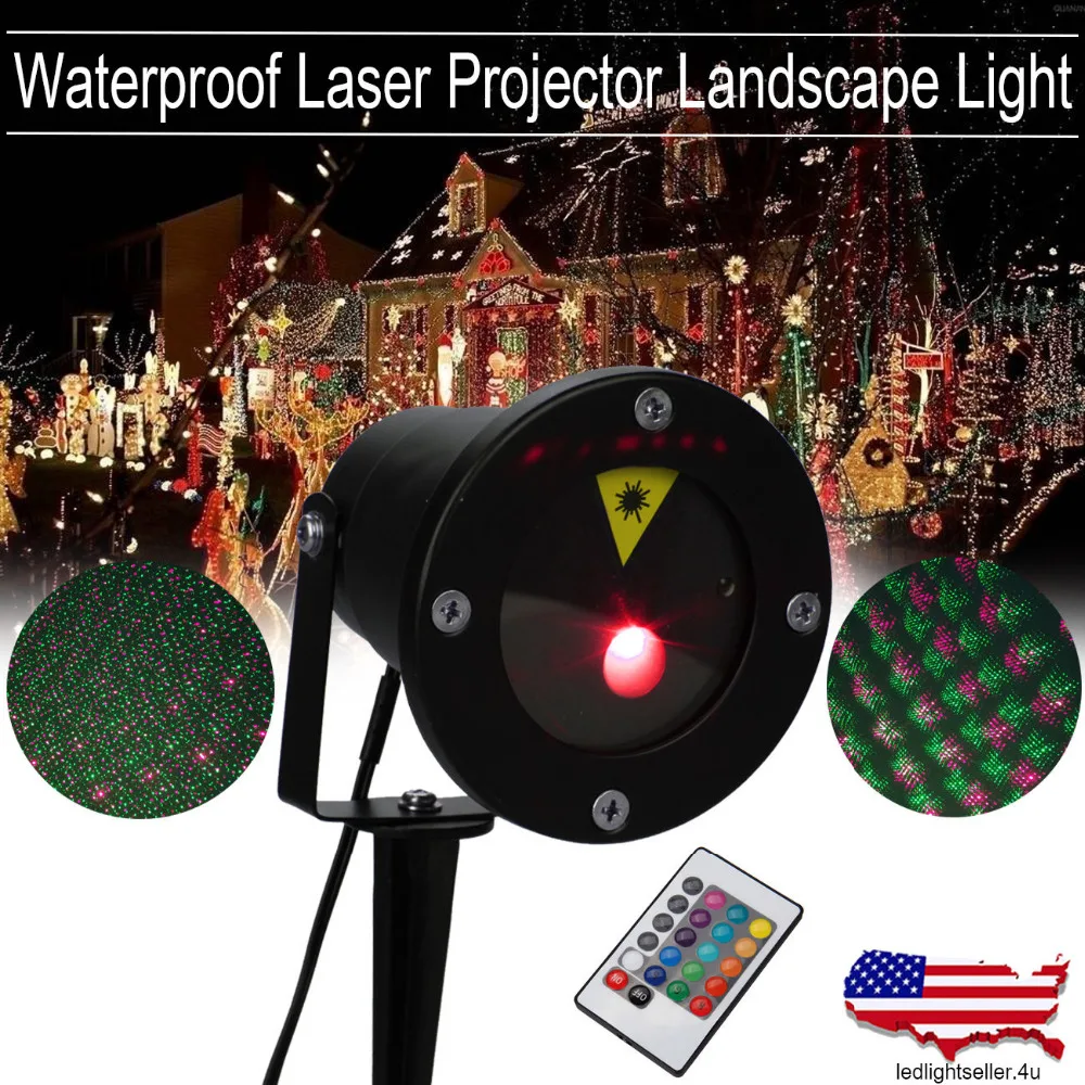 Kırmızı Yeşil Lazer Projektör Peyzaj Işık Firefly LED Açık Bahçe Çim Xmas Su Geçirmez Noel Sahne LED Lazer lamba