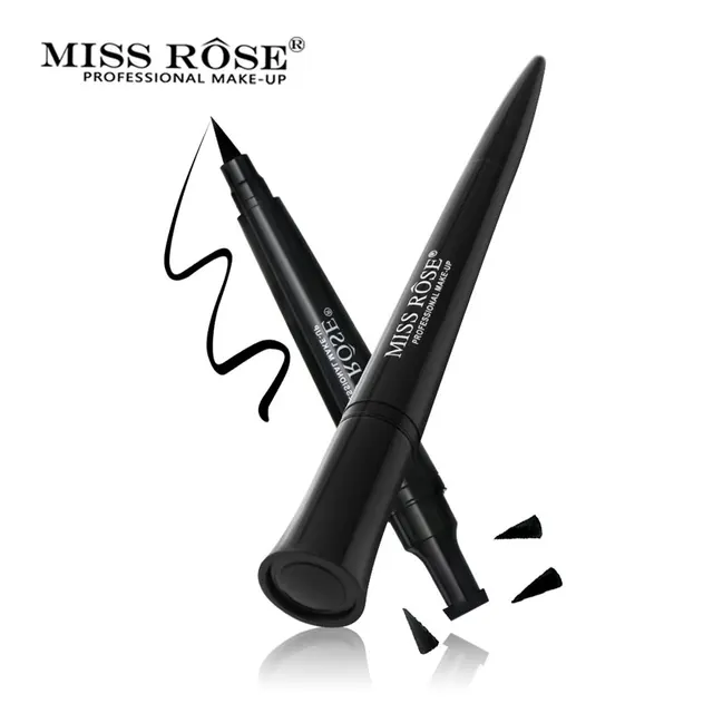 Miss Rose Brand Liquid Stamp Eyeliner Black Waterproof Makeup Long