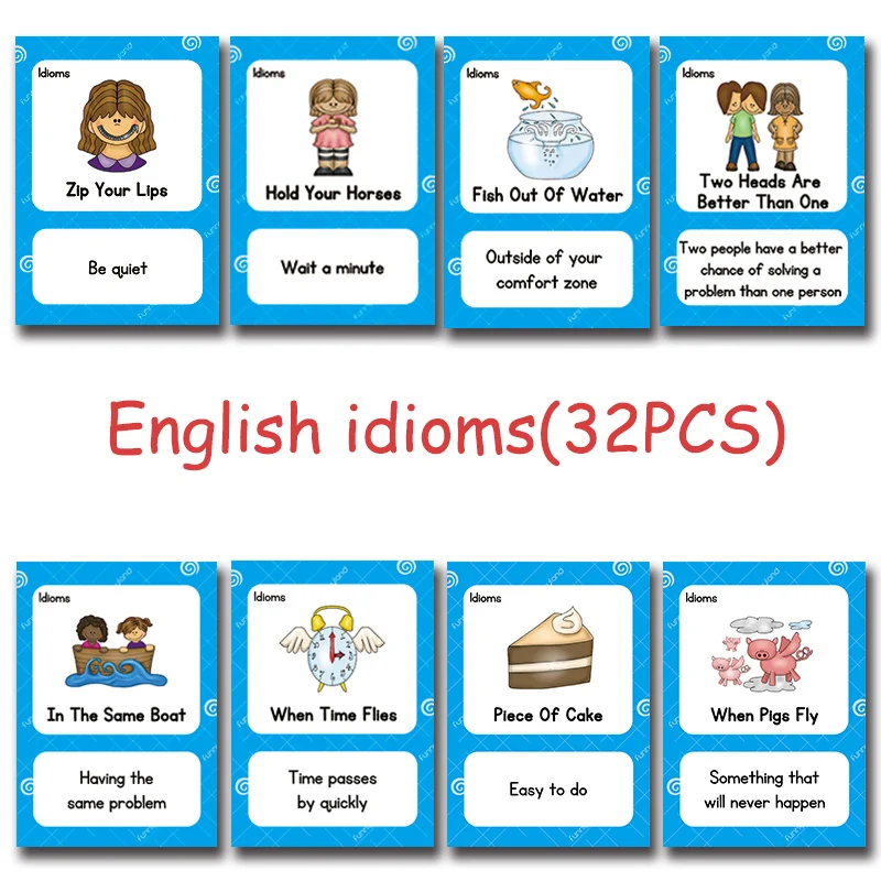 english proverb idioms montessori toys learn english word cards for babies