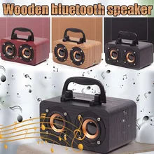 10W Wooden Wireless bluetooth Portable Speakers Subwoofer Stereo Bass System bluetooth Speaker TF USB MP3 Player Home Amplifier