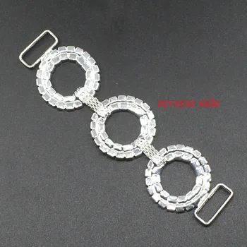 

New! Factory 4pcs Swimwear Chain Connectors Buckle Metal Crystal Rhinestone Bikini Chain Buttons For Swimwear, free shipping