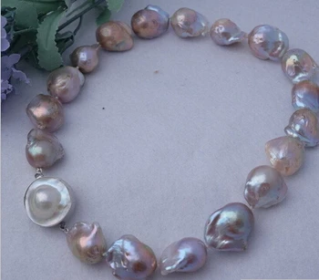 

DYY+++816 purple Nucleated Flameball pearl Necklace