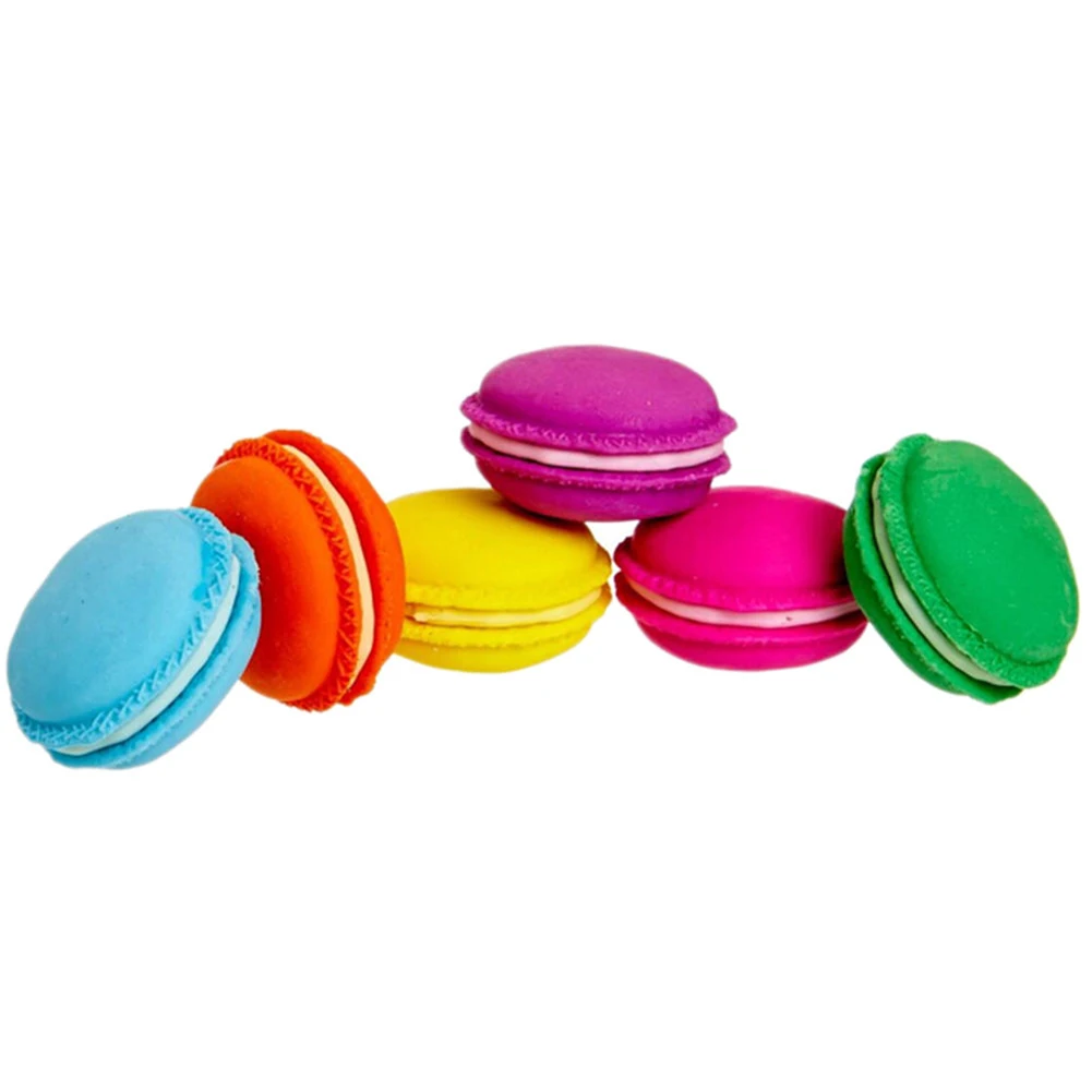 

5 Pcs/Set Cute Kawaii Colorful Cake Rubber Eraser Creative Macaron Eraser For Kids Student Gift Novelty Item Escolar Papelaria