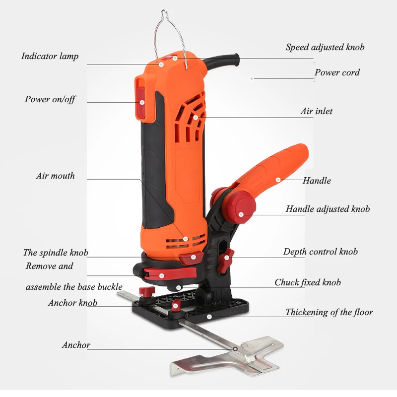 Handheld Woodworking Trimming Machine Eectric Power Tool DIY Renovator Edge Banding Machine Slot Forming Carving Trimmer MK-650D