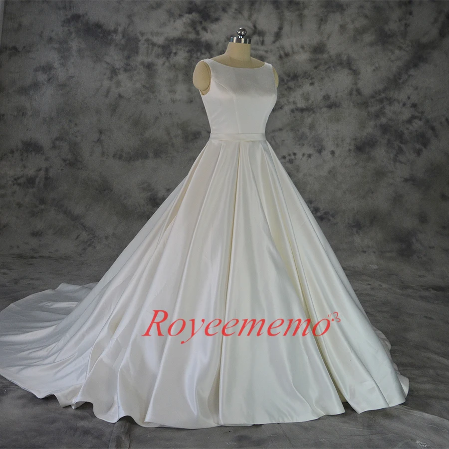 Атласное свадебное платье Vestido de Noiva с карманом классическое изготовленное по