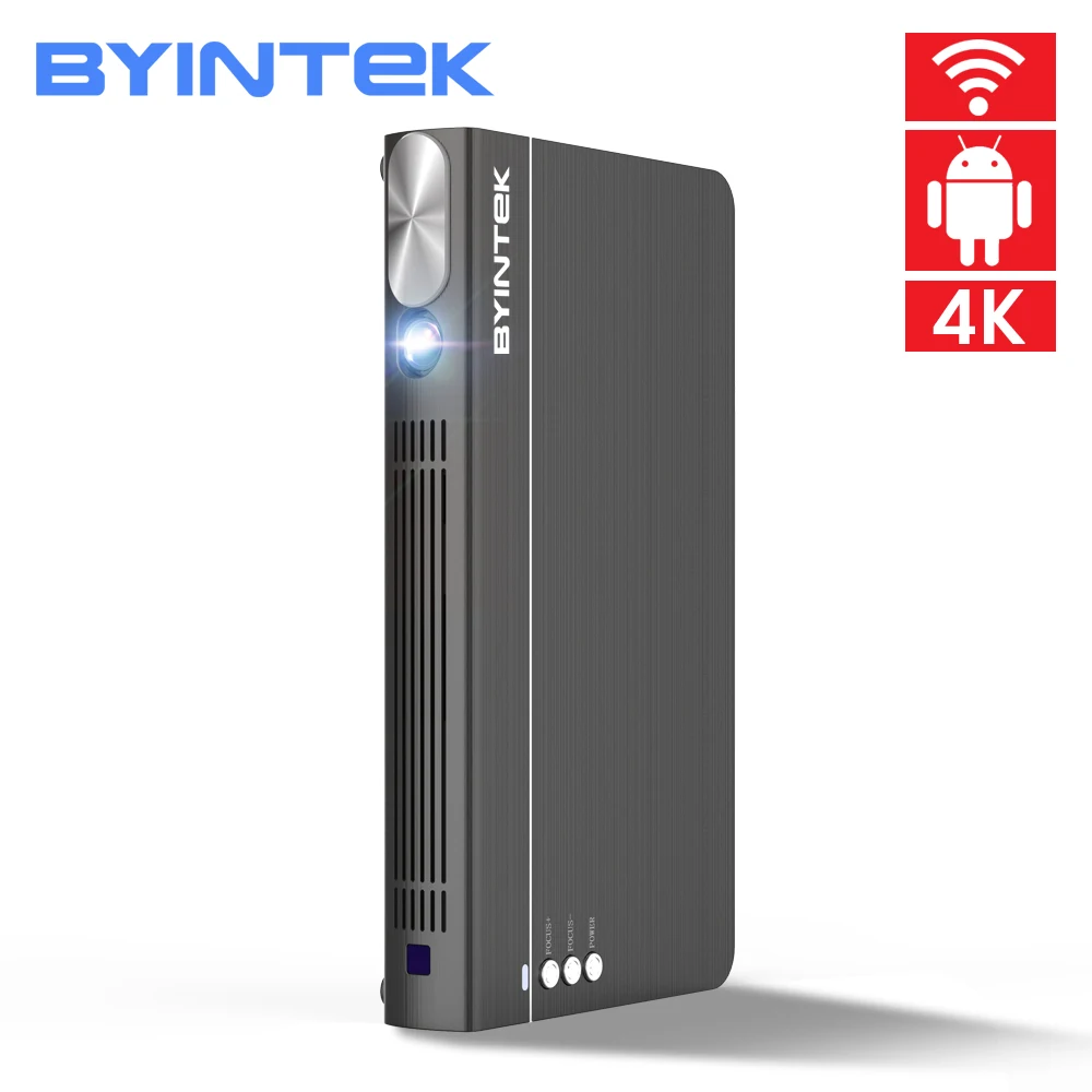 

BYINTEK UFO P12 3D Smart Android 6.0 OS Pico Pocket HD Portable Micro WIFI Bluetooth Mini LED DLP Projector with Battery