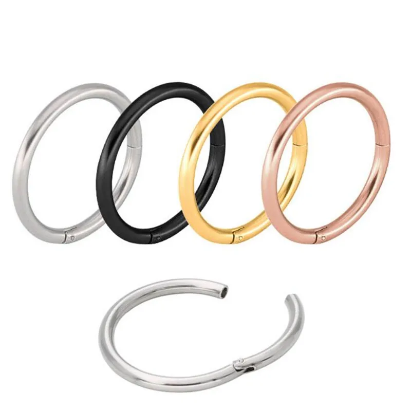 

Titanium Nose Ring Septum Piercing PVD Universal Piercing Segment Hinged Rings Labret Ring Lip Piercing Body Jewelry