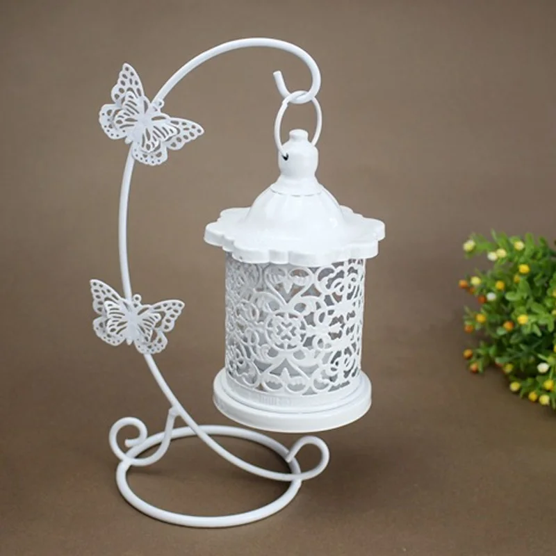 European Wrought Iron Hollow Candlestick Creative Butterfly Hook New Home Daily Crafts Decorative Ornaments