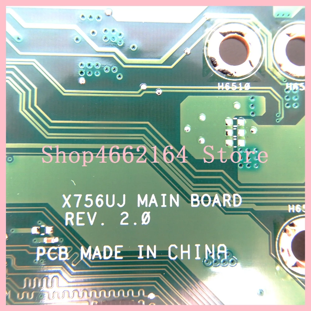 X756UA материнская плата I3-6100 Процессор REV 2,0 Материнская плата Asus X756U X756UAM X756UX X756UA X756UJ X756UB X756UWK материнская плата для ноутбука